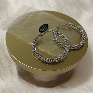 Swarovski | Silver P’ave Crystal Hoop Earrings